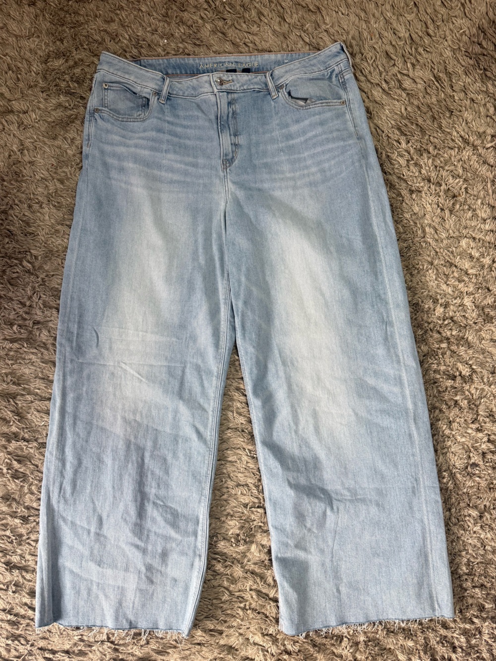 American Eagle Outfitters Light Wash Wide Leg Jeans